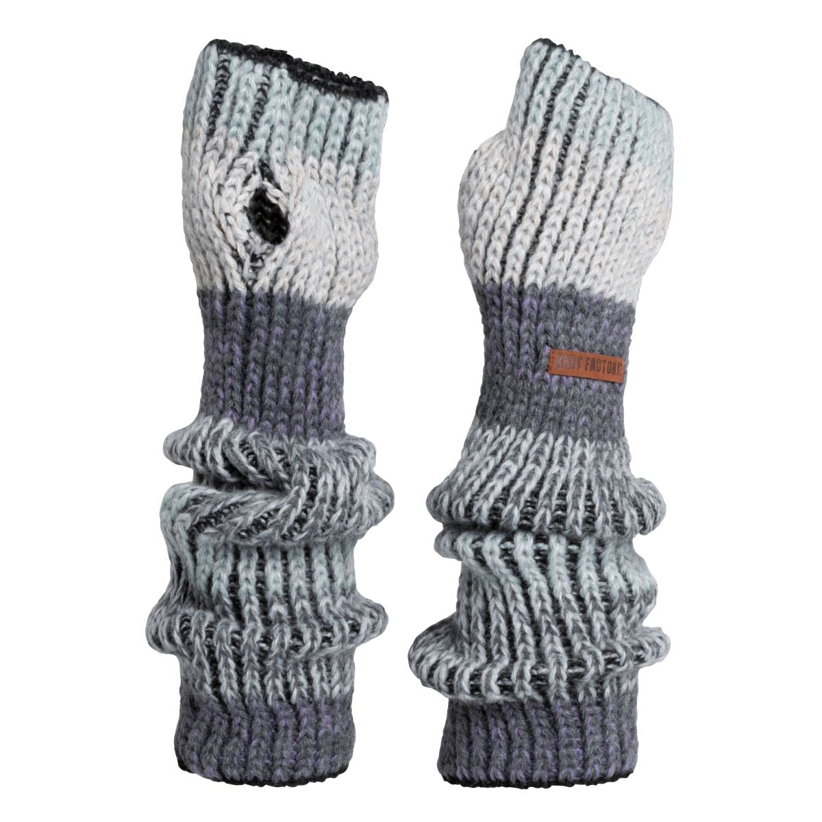 Knit Factory - Remy | gebreide armwarmers Artic stone