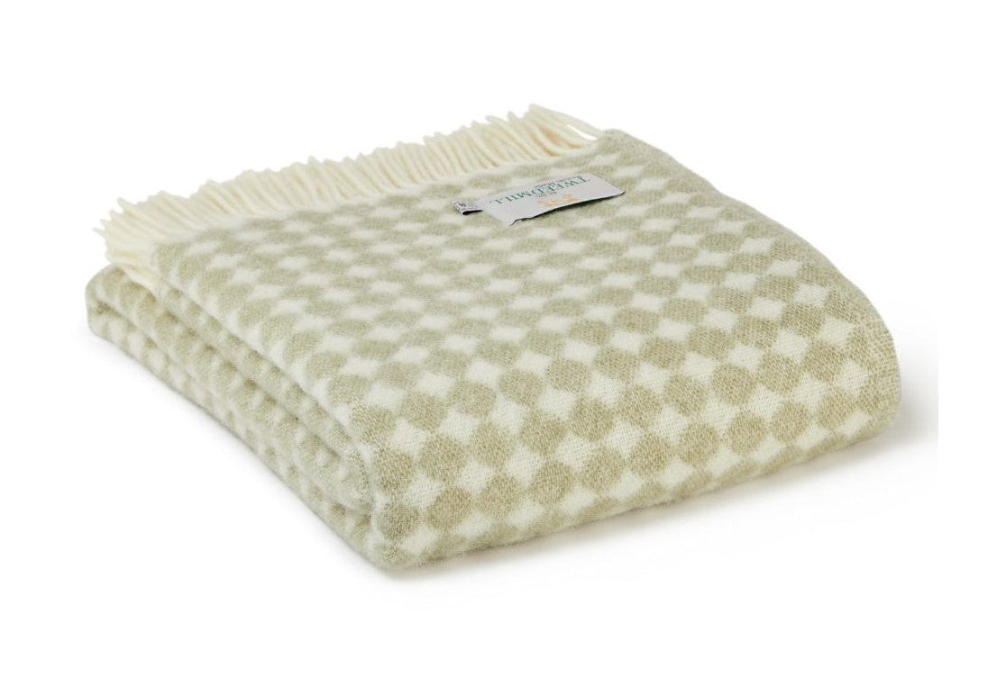 Tweedmill - Jacquard Spot | wollen plaid Sage 130x200 cm.