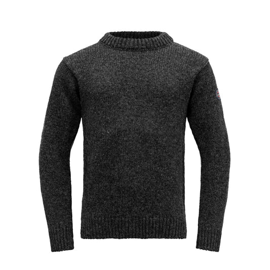 Devold - Nansen crewneck | Noorse wollen trui met ronde hals Anthracite
