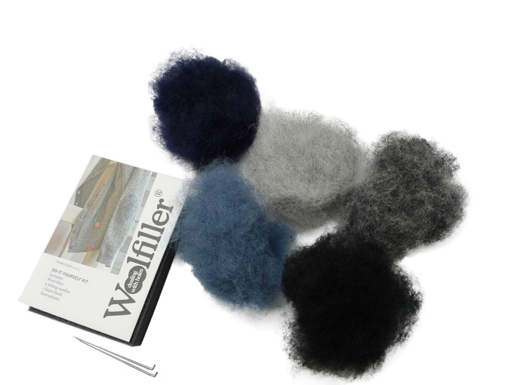 Woolfiller | wol reparatie set Zwart