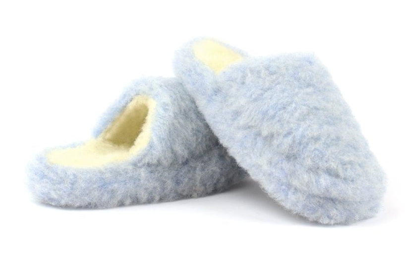 Yoko Wool - Mule slipper basic | pantoffel van schapenwol Light blue