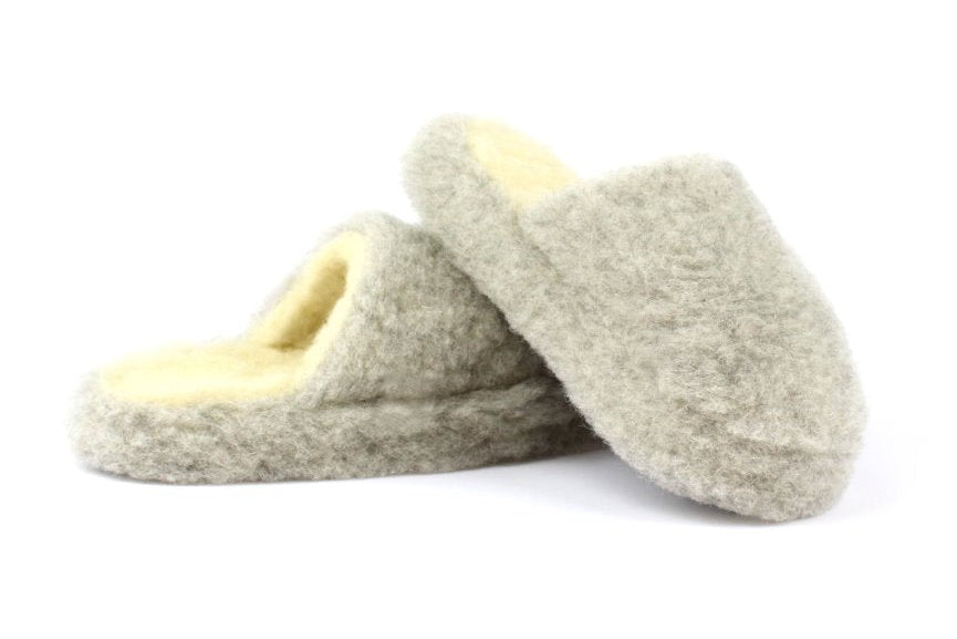 Yoko Wool - Mule slipper basic | pantoffel van schapenwol Light grey
