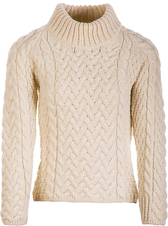 Aran Woollen Mills - B464 | merino wool ladies sweater with turtleneck