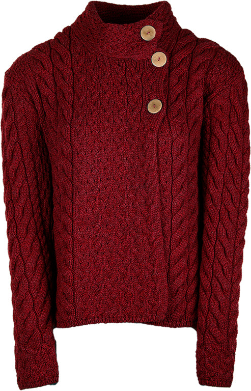 Aran Woollen Mills - B840 | women's sweater merino wool with buttons