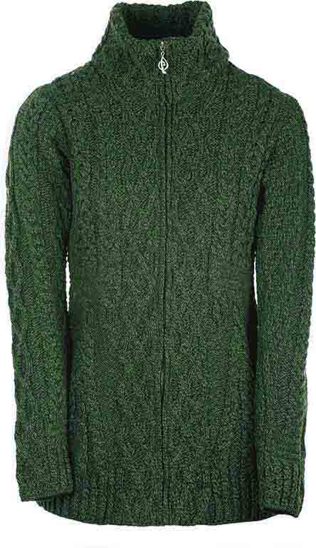 Aran Woolen Mills - B926 | fitted wool cardigan with zipper