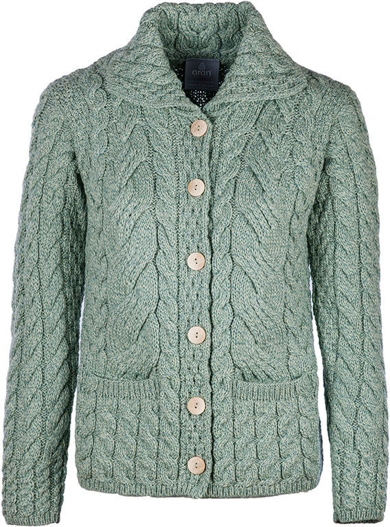 Aran Woollen Mills - B940 | wollen damesvest met knopen