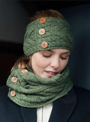 Aran Woollen Mills - B948 | merinowol col met knopen