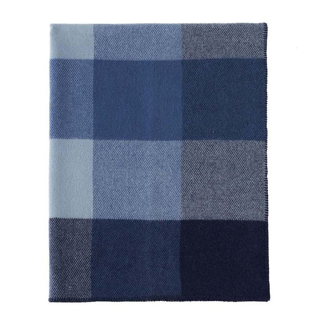 Klippan - Block | plaid van lamswol Blue 130x180 cm.