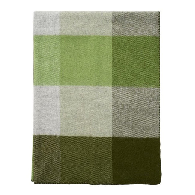 Klippan - Block | plaid van lamswol Green 130x180 cm.