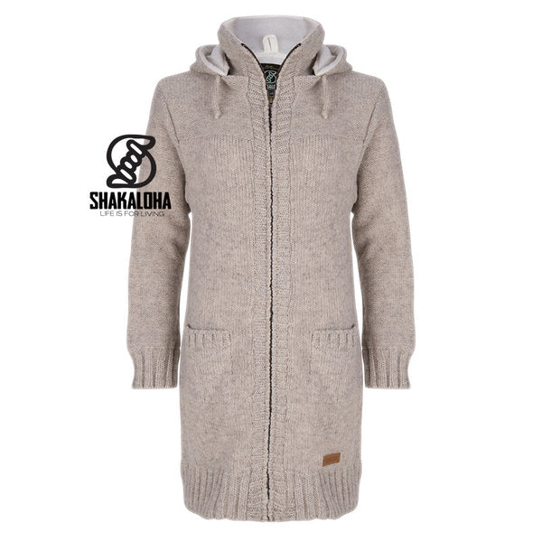Shakaloha - Brizo | lang wollen damesvest Beige