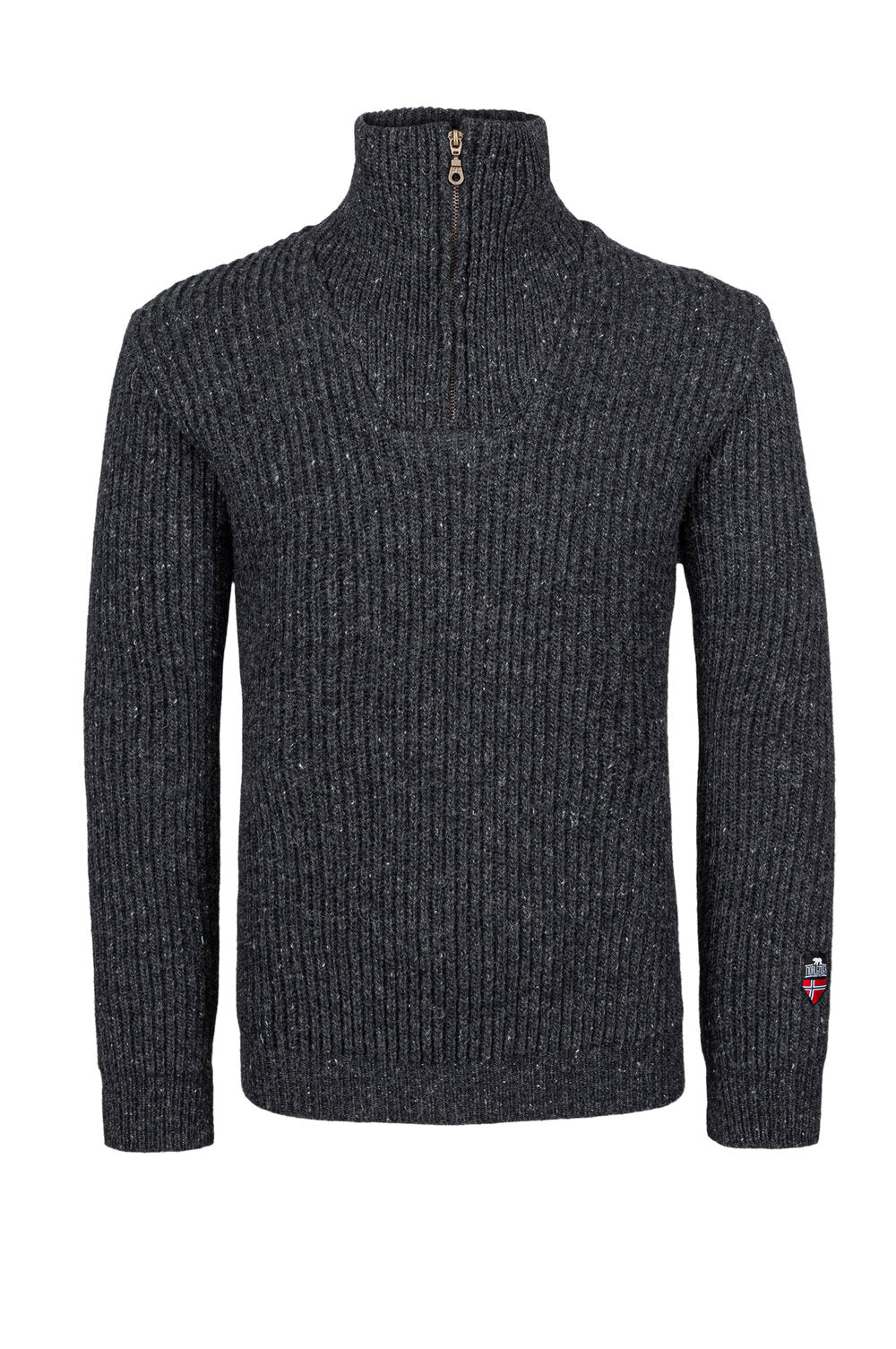 Norlender - Fitjar | Noorse wollen herentrui met rits Charcoal