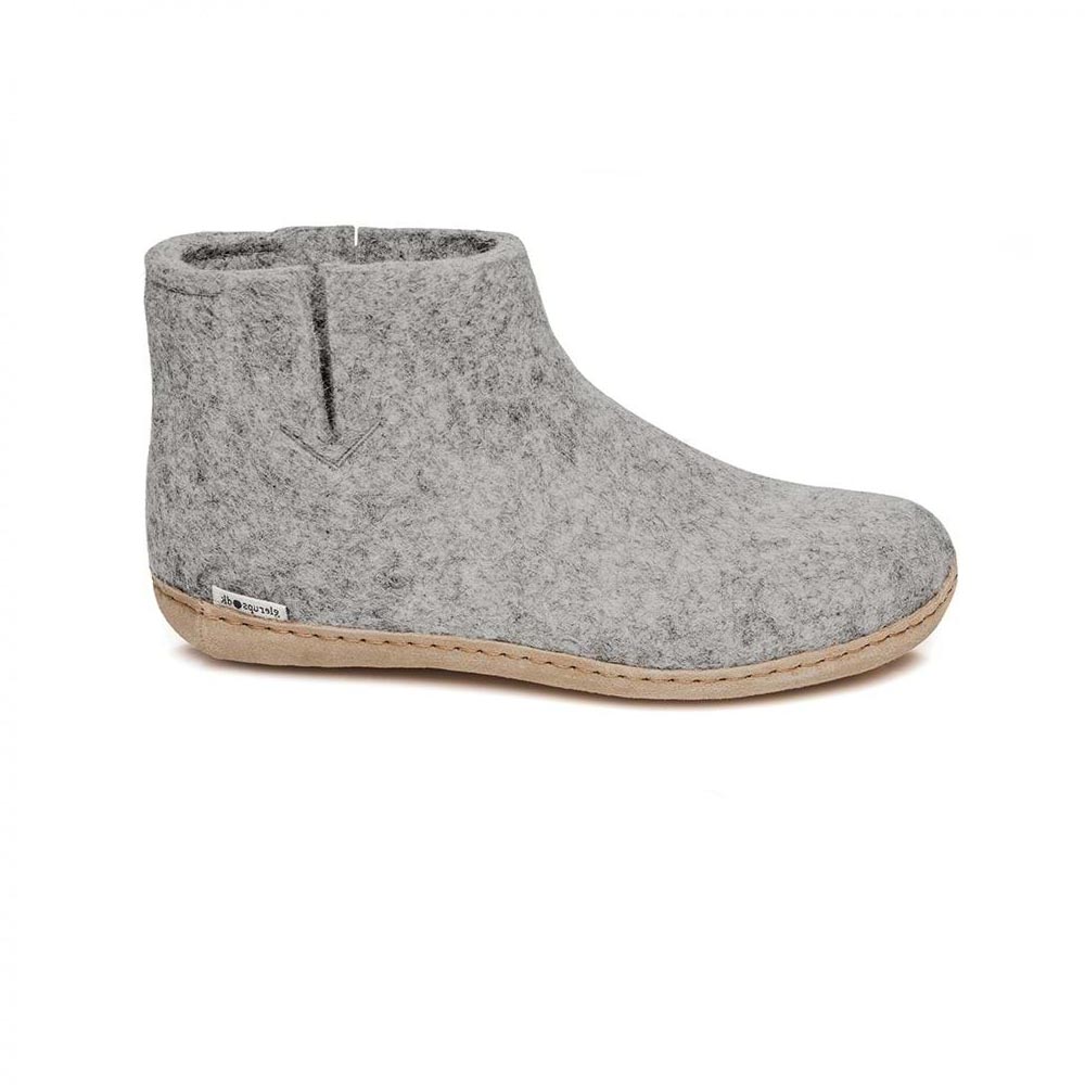 Glerups | ankle boots with leather sole - grey