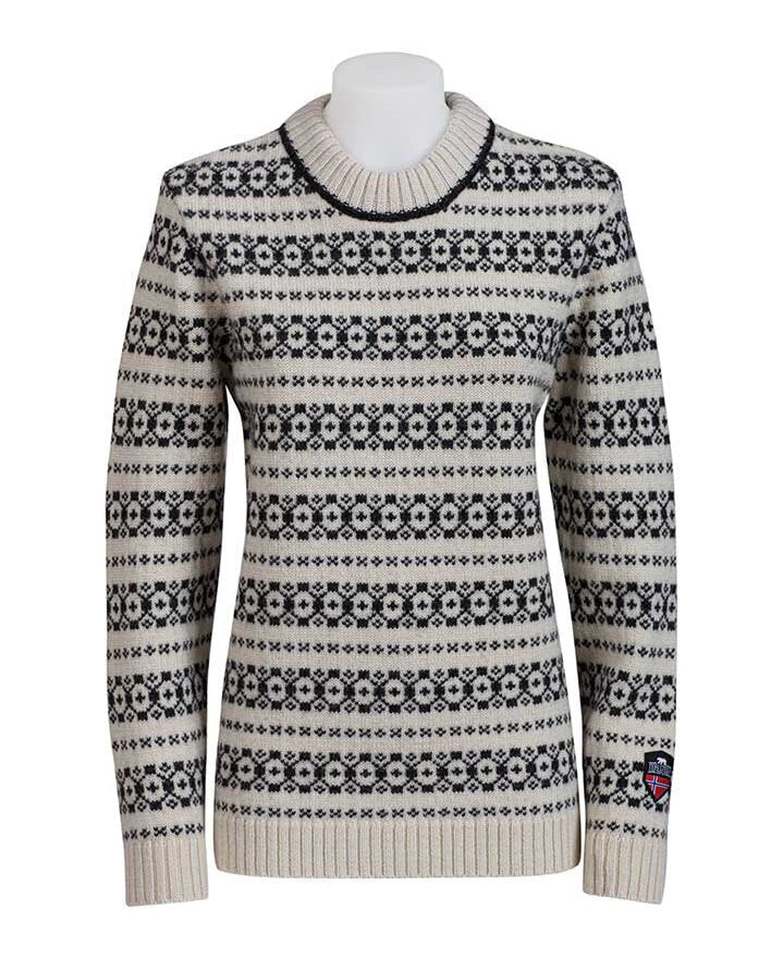 Norlender - Hitra | Noorse wollen trui White charcoal