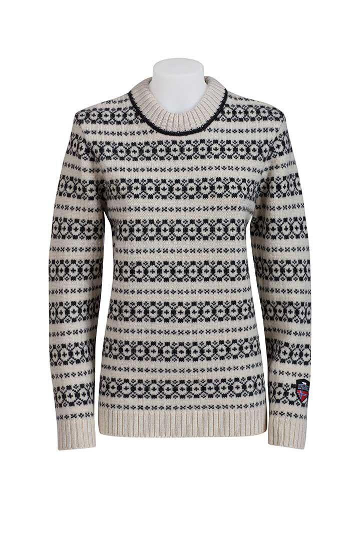 Norlender - Hitra | Noorse wollen trui White charcoal