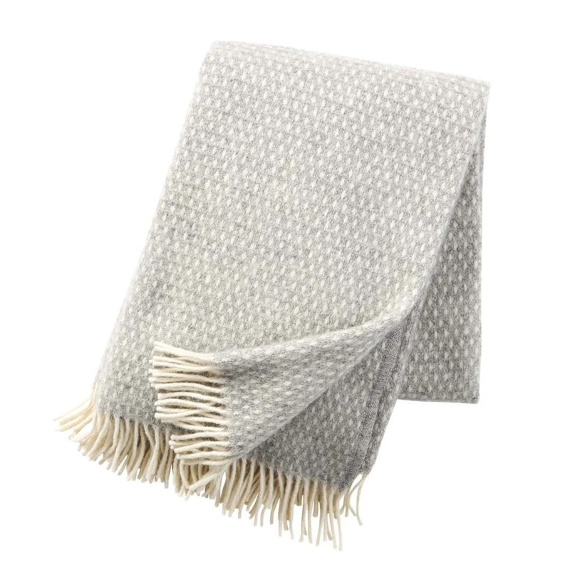 Klippan - Knut | plaid van lamswol Light grey 130x200 cm.