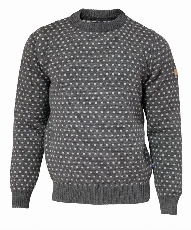 Ivanhoe Knitted in Sweden - Sverre crewneck | gebreide wollen herentrui Grey