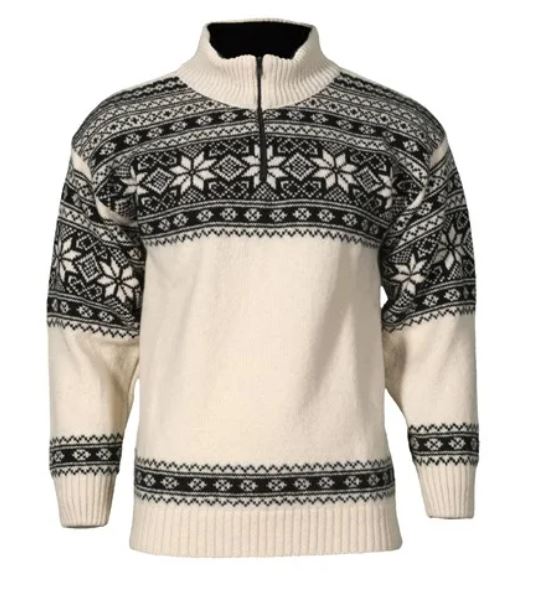 Bråtens - Snowflake HZ | Noorse wollen trui White black