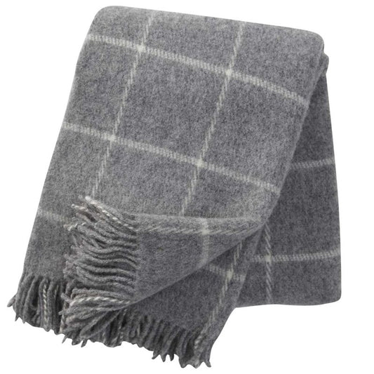 Klippan - Vinga | geruite plaid van lamswol Light grey