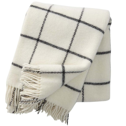 Klippan - Vinga | geruite plaid van lamswol White